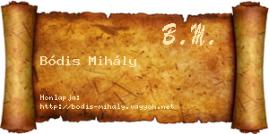 Bódis Mihály névjegykártya